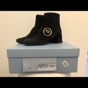 Prada Black Suede Booties
